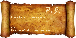 Paulini Jeromos névjegykártya